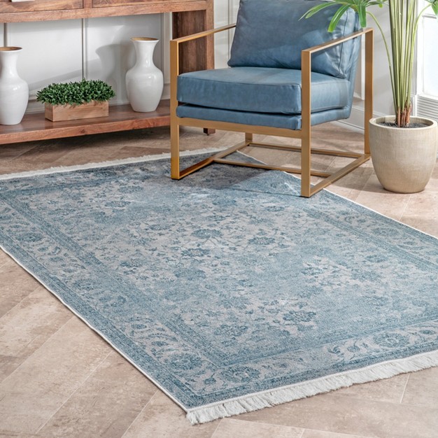 Nuloom Elyse Vintage Floral Fringe Area Rug