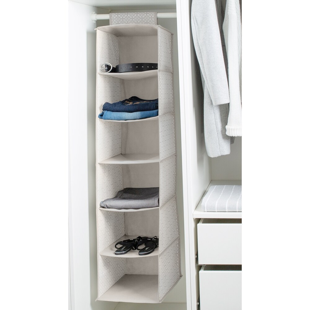 Simplify 6 Shelf Boho Closet Organizer in Grey   11.81\