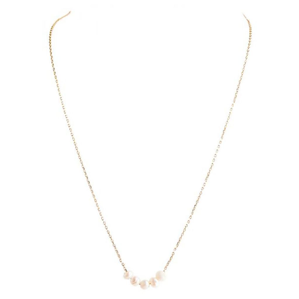 Rain  Gold Pearl Row Necklace Only