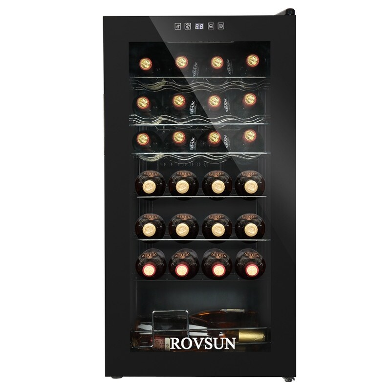 2.8-Cu.Ft 28Bottle Compressor Wine Cooler， Black