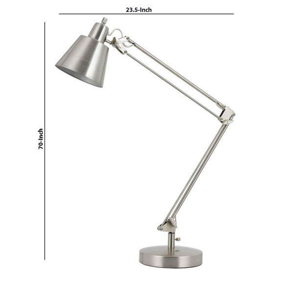 Benjara BM220818 60W Metal Task Lamp with Adjustab...