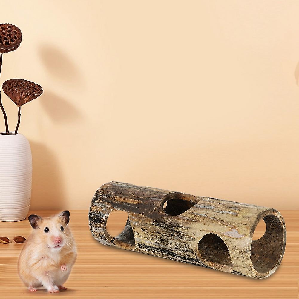 Pet Hamster Bamboo Tunnel Tube Shape Toy For Playing Tooth Grinding(m)