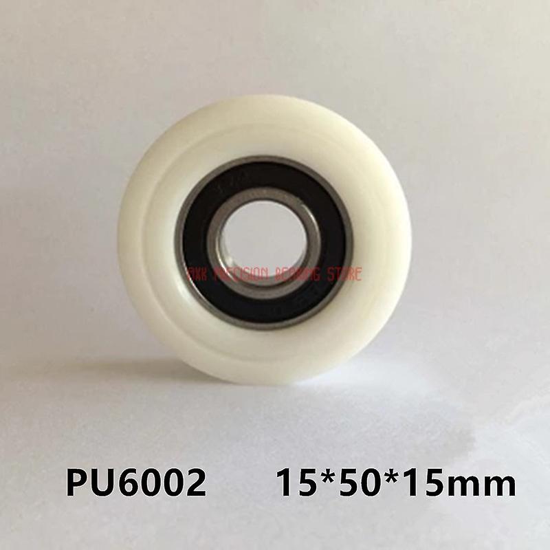 20214pcs Plastic Bearings 6002 Pulleys Nylon Rollers Rubber Wheels Guide Metal Bags 15*50*15mm 15x50x15mm Axk