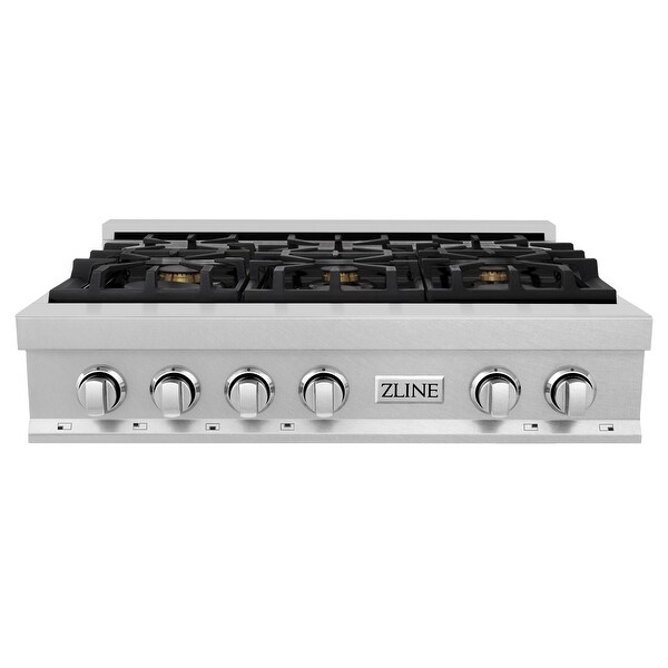 ZLINE Porcelain Gas Stovetop in Fingerprint Resistant Stainless Steel with Gas Burners