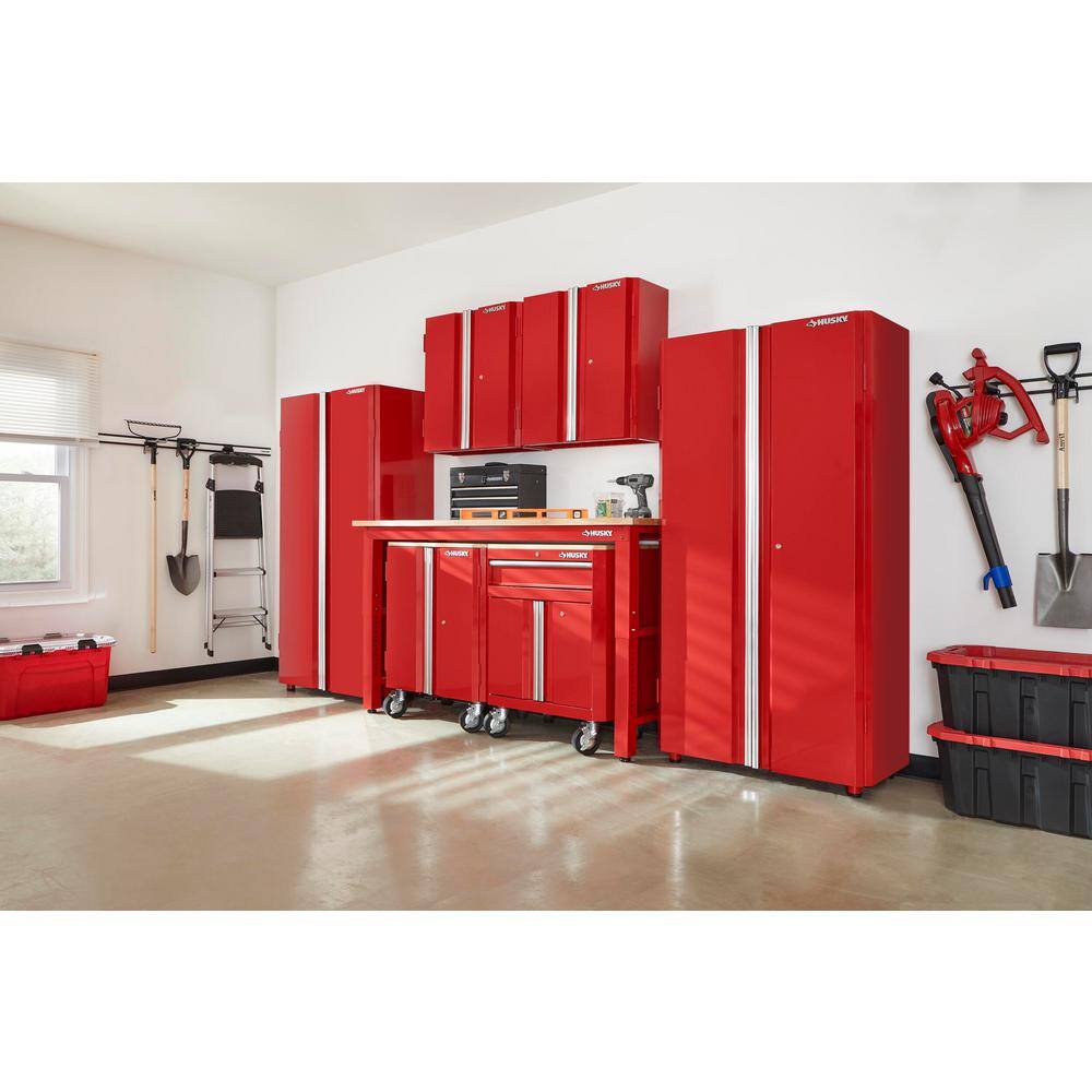 Husky 7-Piece Ready-to-Assemble Steel Garage Storage System in Red (145 in. W x 98 in. H x 24 in. D ) G14509SR-US