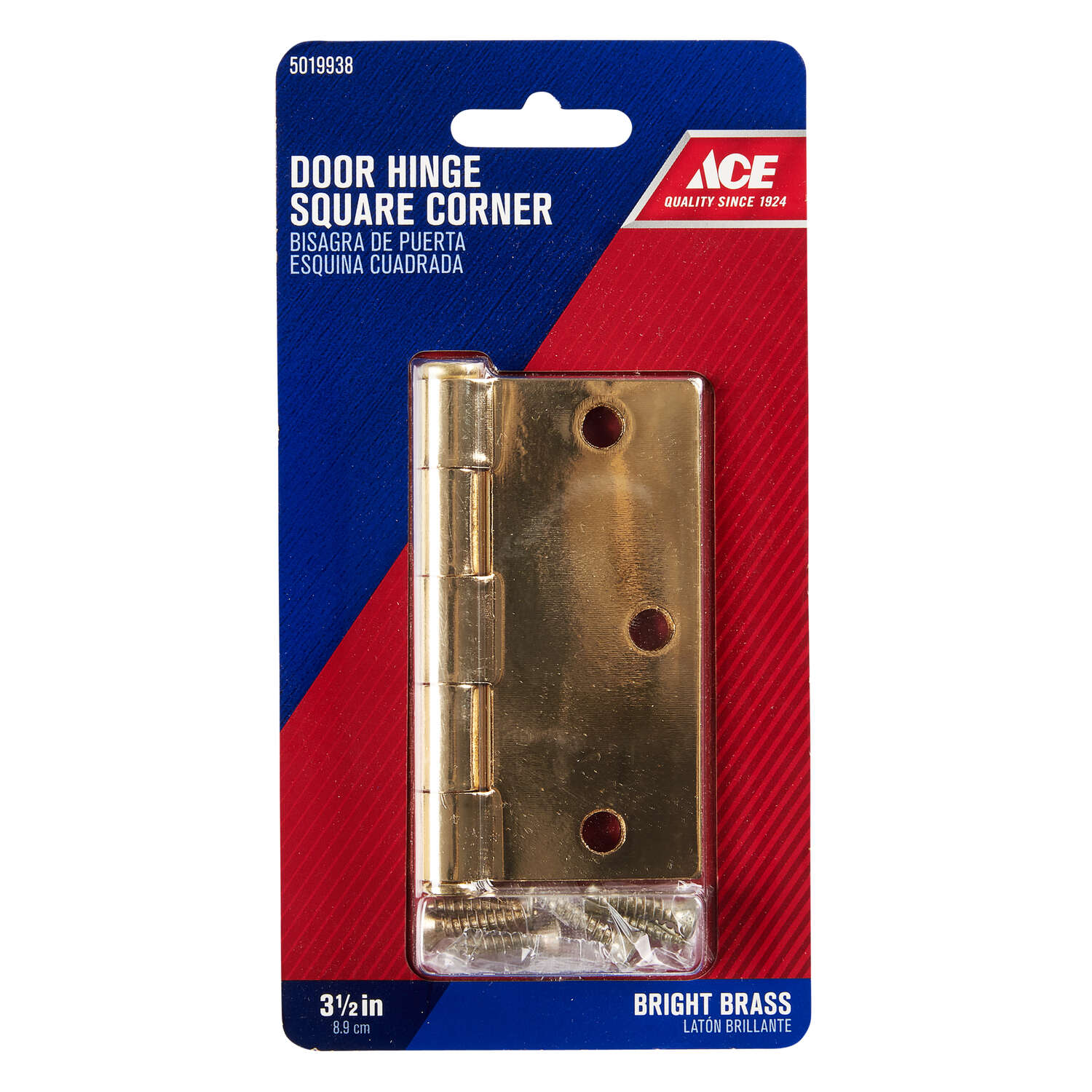 Ace 3-1/2 in. L Bright Brass Residential Door Hinge 1 pk