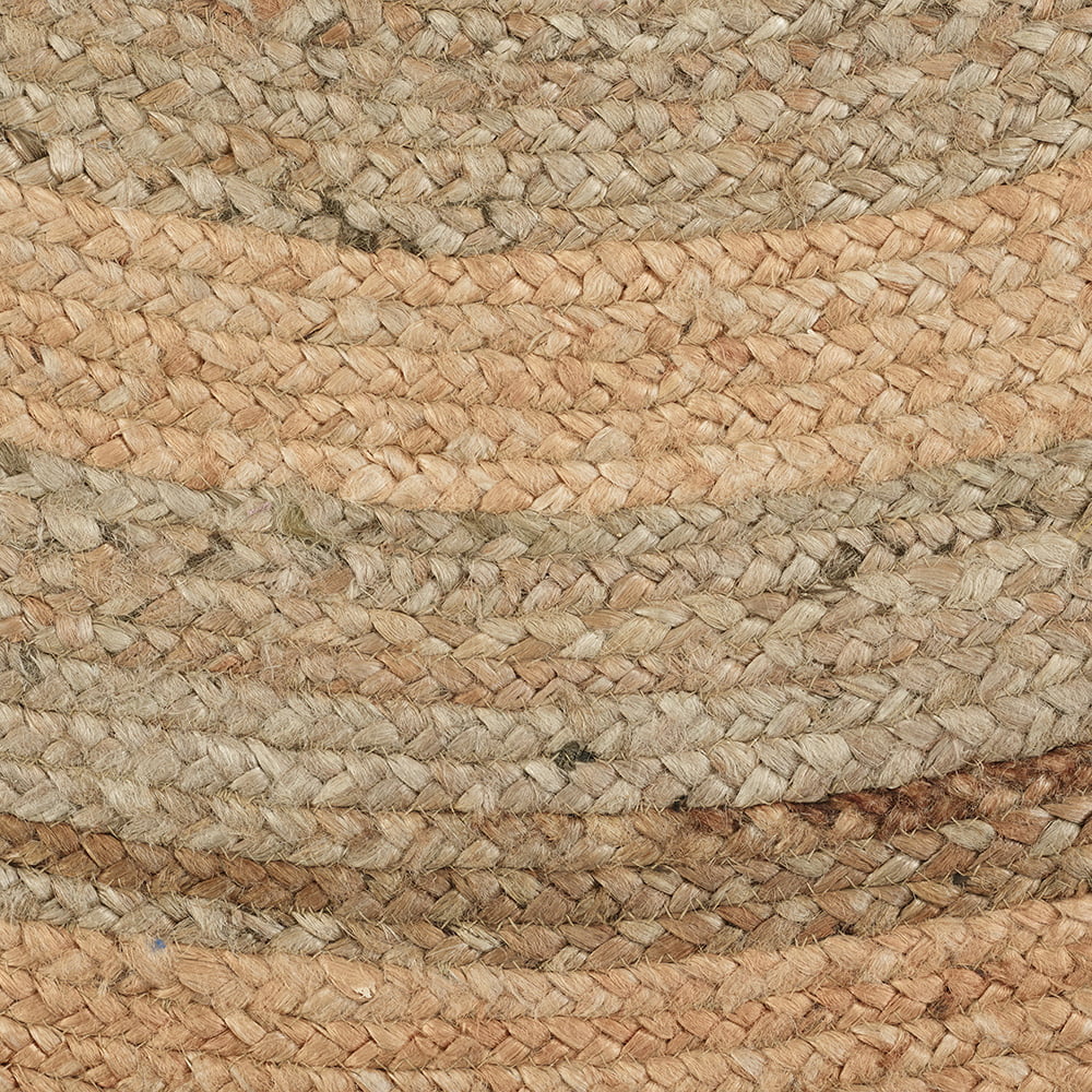 Woven Paths Two Toned Natural Jute Area Rug, 4' Round, Natural