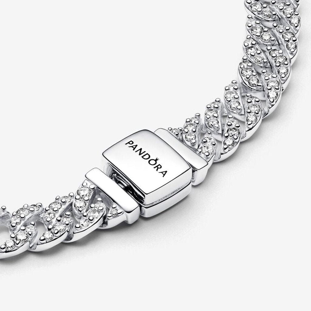 PANDORA  Timeless Pavé Cuban Chain Bracelet - Sterling Silver