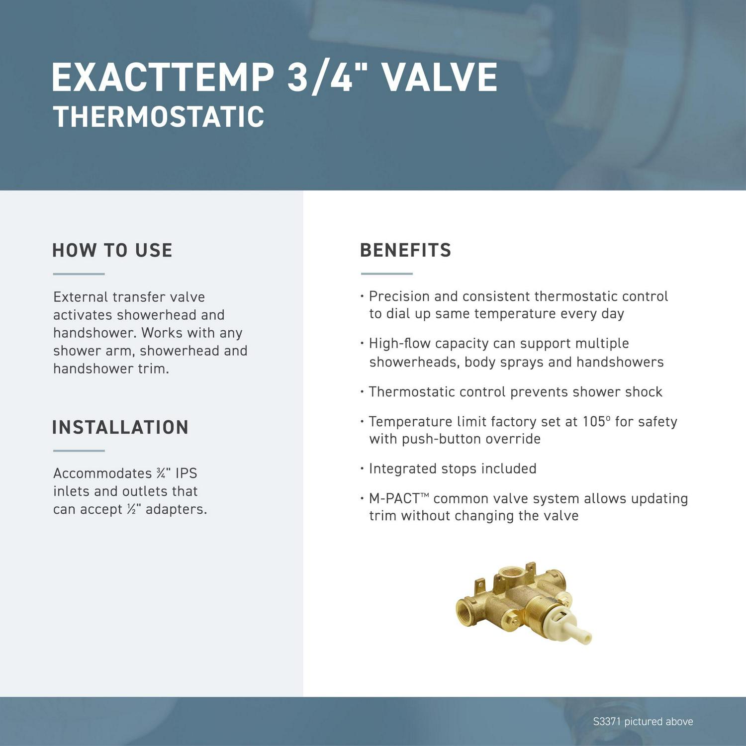 Moen Chrome Exacttemp(R) Valve Trim