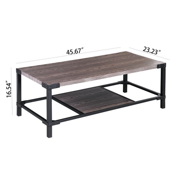 Carbon Loft Maranne Walnut Rectangle Wood/ Metal Coffee Table