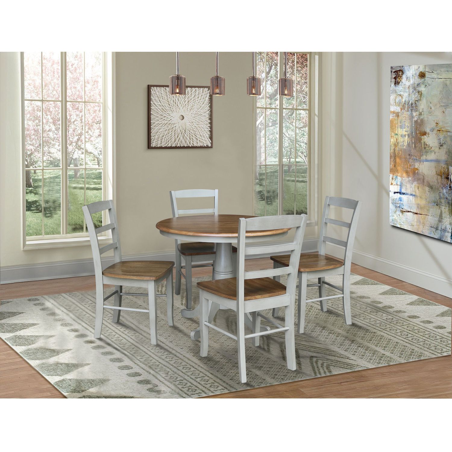 International Concepts 36 Round Dining Table and 4 Chairs