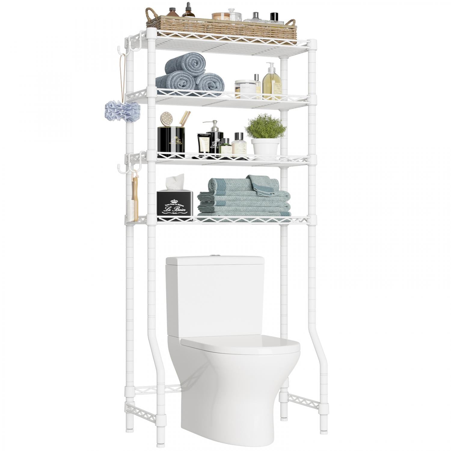 VIPEK X4 Bathroom Rack Over The Toilet Storage Cabinet 4-Tier Corner Stand Storage Organizer Sturdy Anti-Tilt Tower Shelf, White