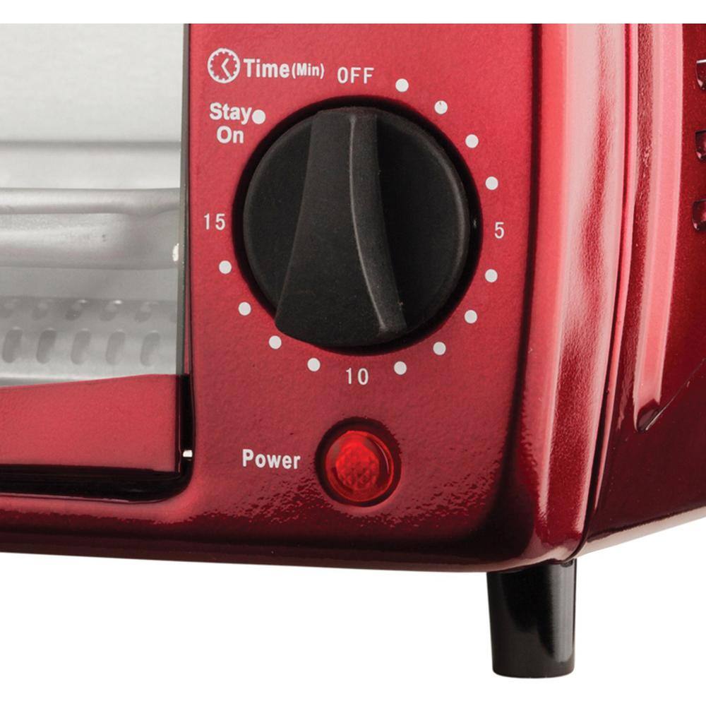 Brentwood Appliances 700-Watt Red 4-Slice Toaster Oven and Broiler with 1000-Watt Stainless Steel Electric Omelet Maker 843631123539