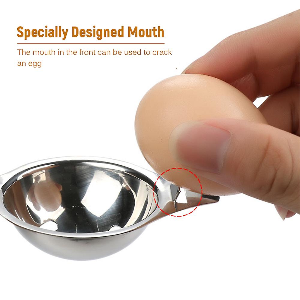 Egg Separator Food Grade Stainless Steel Egg Yolk White Filter Dishwasher Safe Egg White Divider Cooking Baker Tool Egg Extractor Silver Silver