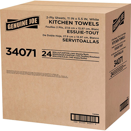 Genuine Joe Kitchen Paper Towels - 2 Ply - 140 Sheets