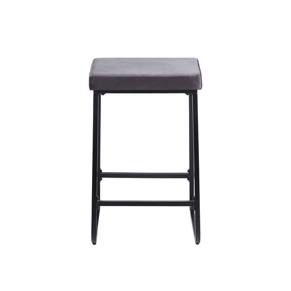 Porthos Home Samu Bar Stools Set of 2， Velvet Upholstery， Iron Legs