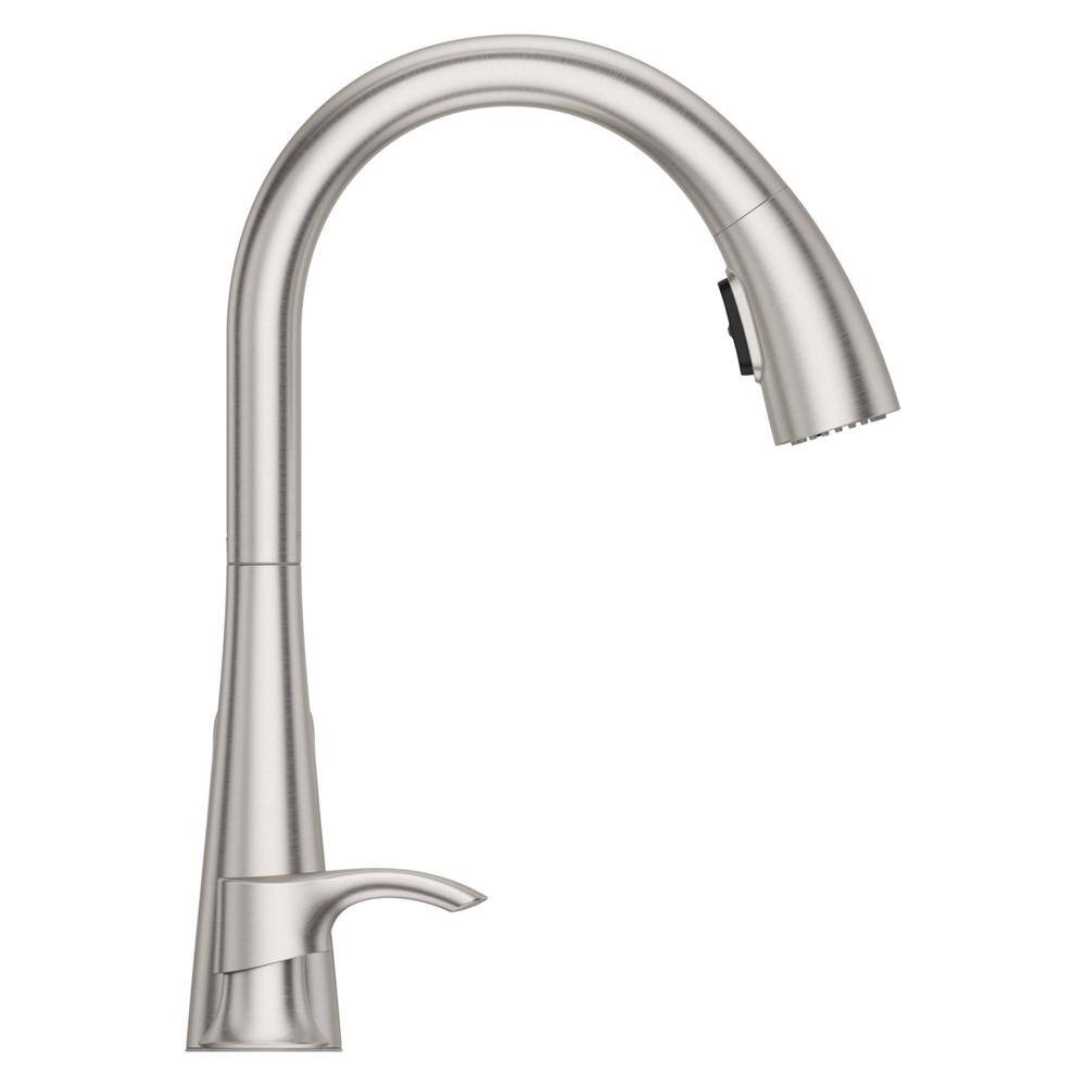 Pfister Ladera Single-Handle Pull Down Sprayer Kitchen Faucet with Soap Dispenser in Spot Defense Stainless Steel F-529-7LRRGS