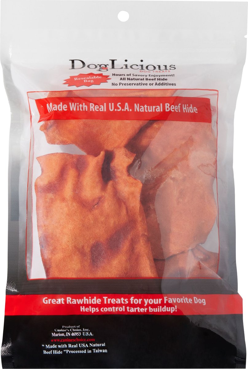 Canine's Choice DogLicious Chicken Flavor Chips Rawhide Dog Treats， 3-oz bag