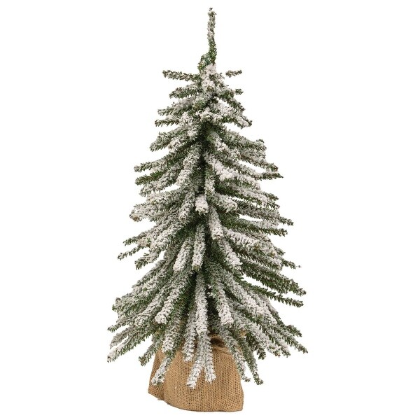 Flocked Mini Downswept Tree With Burlap Base 18