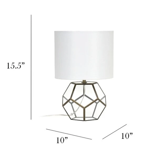 Elegant Designs Glass and Brass Sphere Table Lamp - 10x10x15.5