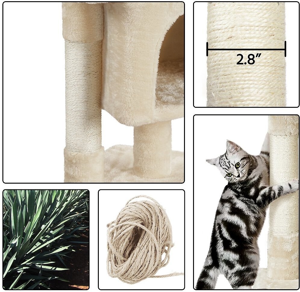 Yaheetech 2-Level 23.5-in Plush Cat Tree and Condo