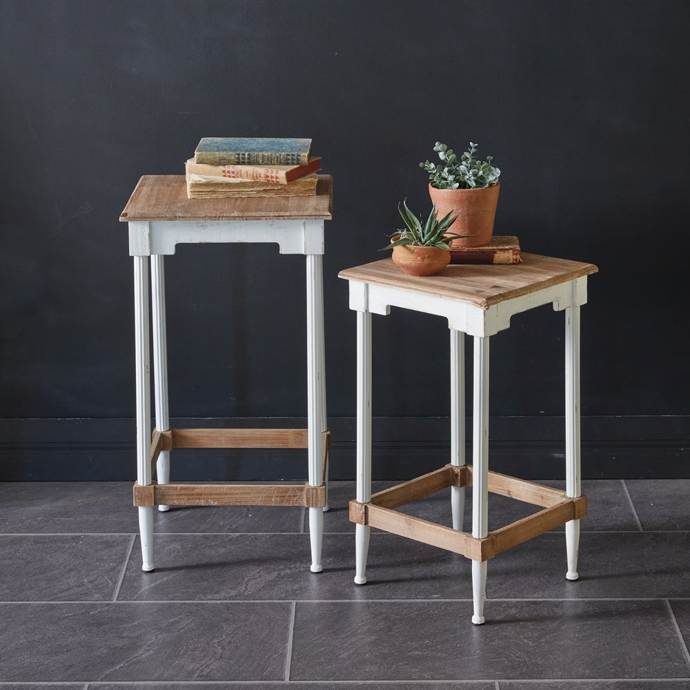 Set of Two Arabella Side Tables - Largest 15''W x 15''D x 28''H