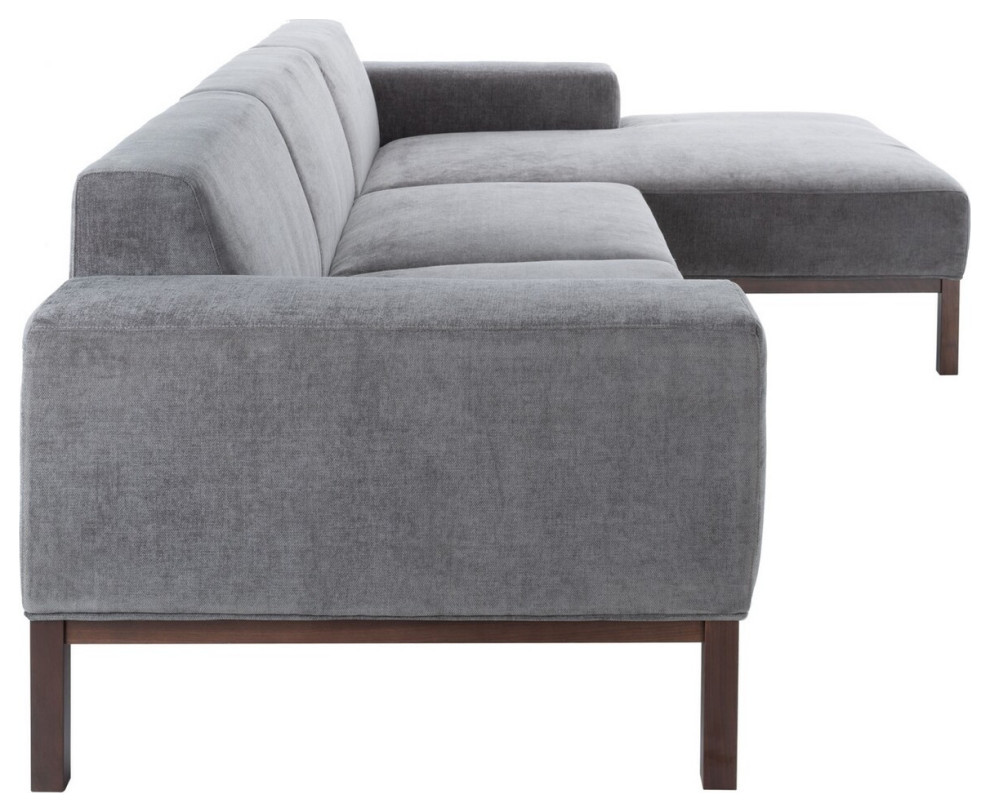 Mercado Mid Century Sectional RAF Steel Gray   Transitional   Sectional Sofas   by AED Luxury Home Decor  Houzz