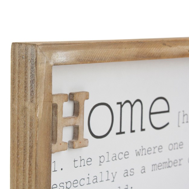 Wooden Framed Definition Of quot home quot Plaque Wall Decor