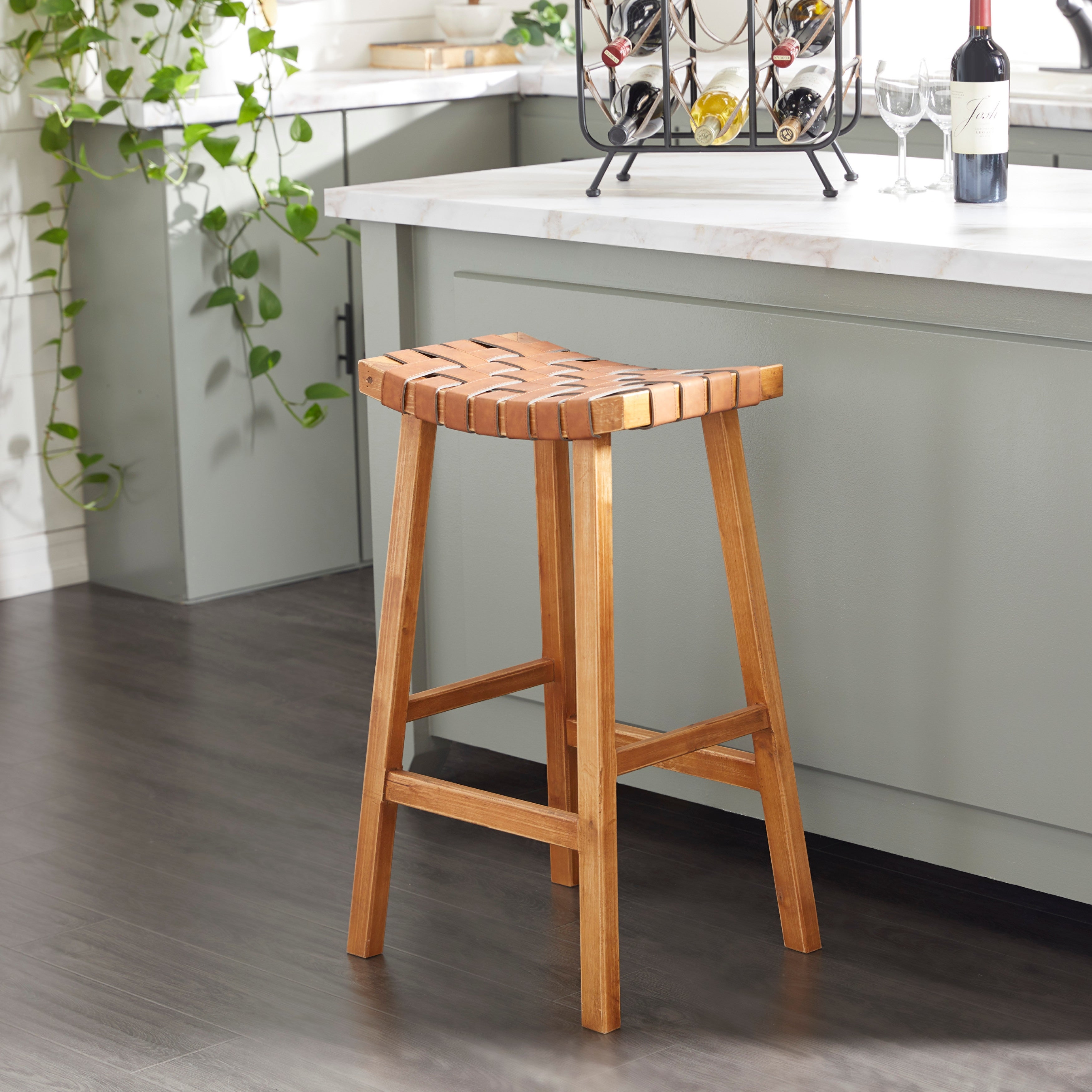 Brown Birch Rustic Stool 30 x 18 x 11 - 18 x 11 x 30