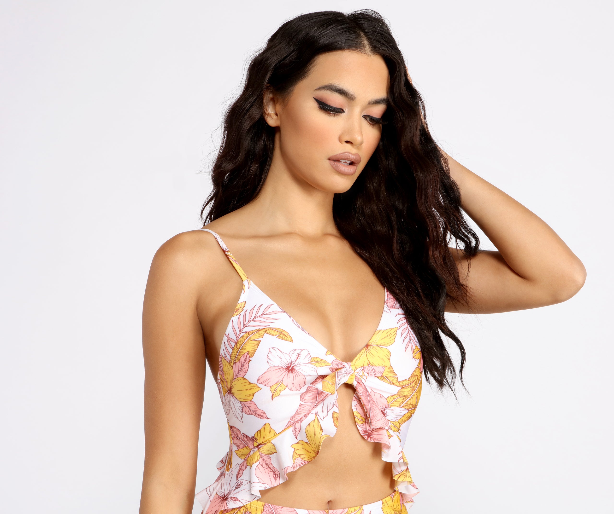 Radiant Ruffled Floral Swimsuit