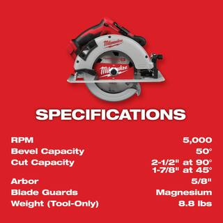 MW M18 18V Lithium-Ion Brushless Cordless 7-14 in. Circular Saw with 5.0Ah Battery 2631-20-48-11-1850