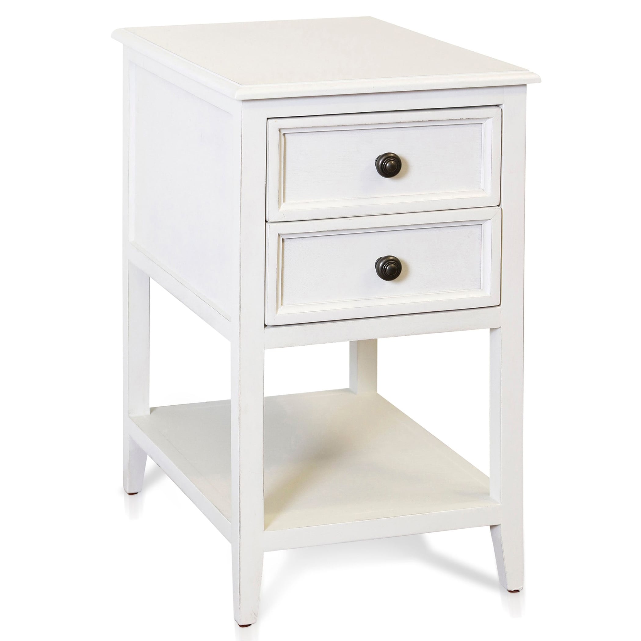 Egg Shell Two Drawer Side Table