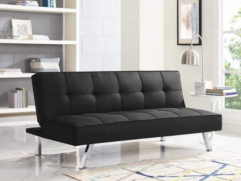 Carly Black Serta Convertible Sofa Bed