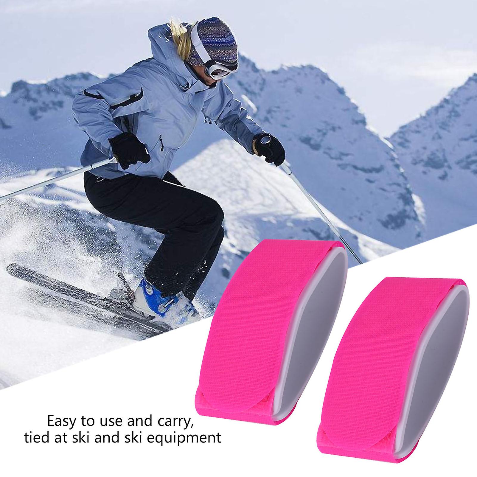 Ski Snowboard Bag Carrier Nylon Strap Holder Hook And Loop Snowboarding Accessory(rose Red)