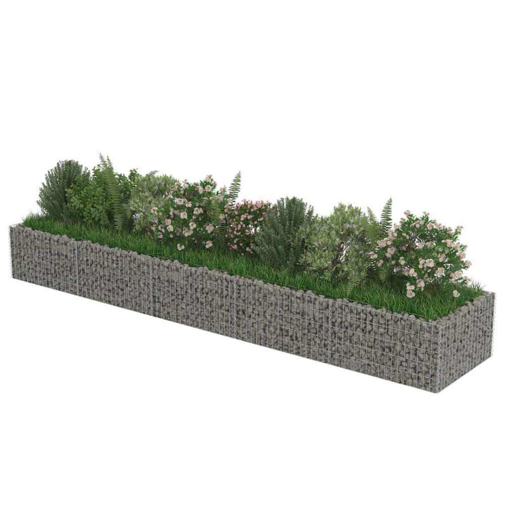 Zeus  Ruta 177.2 in. L x 35.4 in. W x 19.7 in. H Gabion Stone Basket Galvanized Steel Garden Fence wq-591