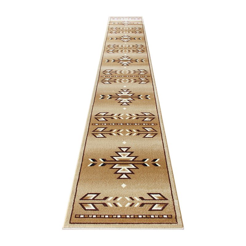 Masada Rugs Masada Rugs Southwest 3'x16' Native American Area Rug Runner in Beige