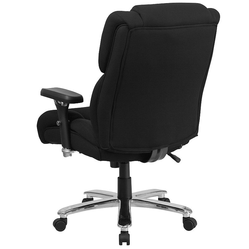 Emma and Oliver 24/7 400 lb. High Back Black Tufted Fabric Ergonomic Office Chair， Lumbar Knob