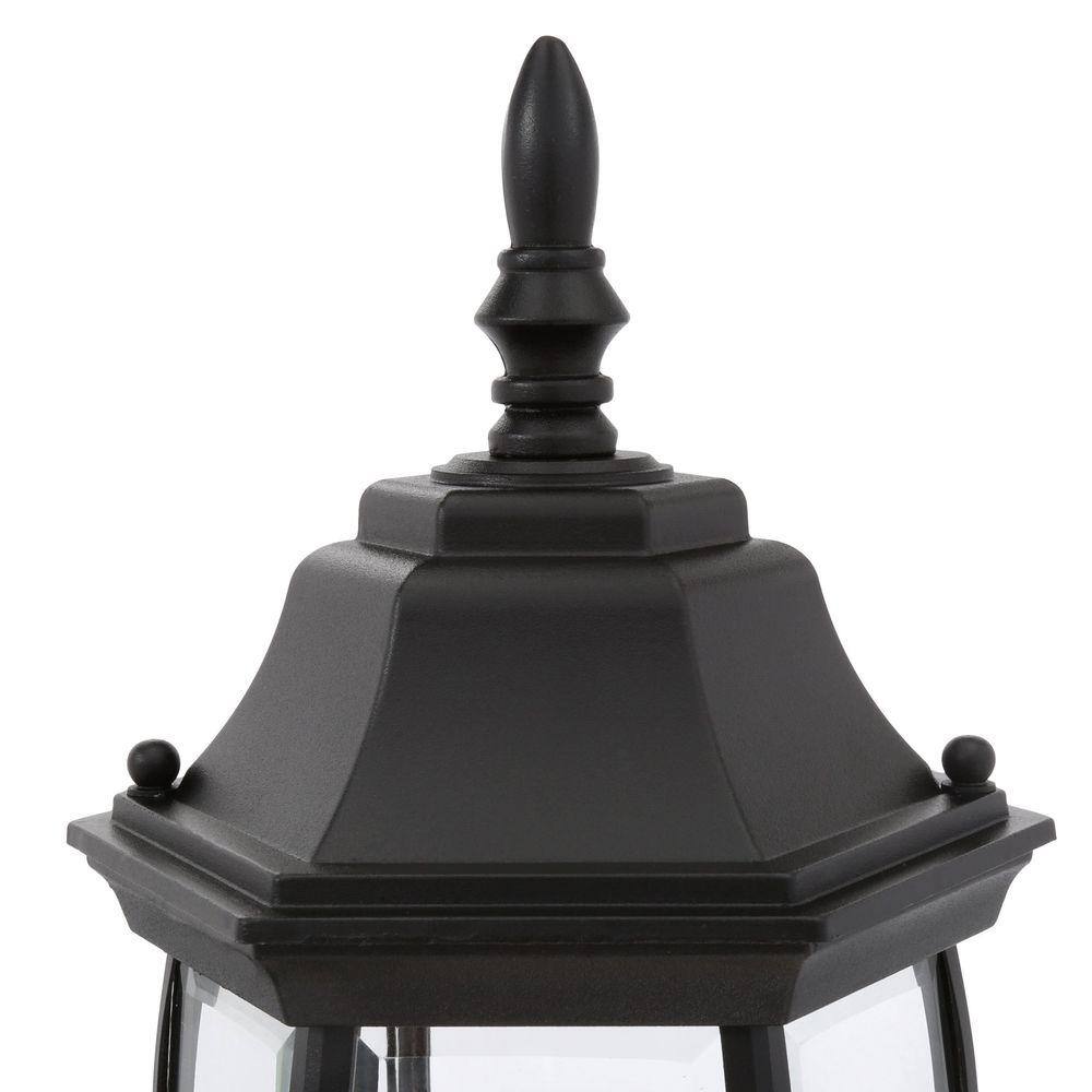 Hampton Bay Alexandria Black Farmhouse 180-Degree Motion Sensor Outdoor 1-Light Wall Sconce HBI-4192-BK