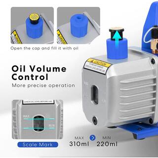 VIVOHOME 110-Volt 13 HP 4.5 CFM Single Stage Rotary Vane Air Vacuum Pump with Oil Bottle wal-VH1130US