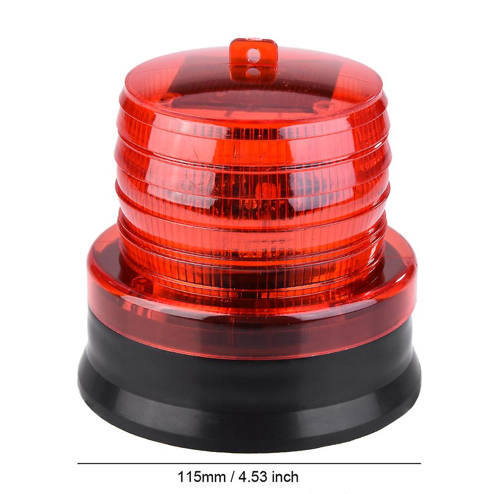 2v Solar Flashing Strobe Beacon Emergency Led Warning Light Car Auto Lamp Red