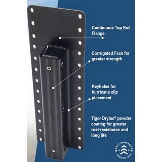 88 in. Black Metal Post with Double Powdercoat (with Top Plate) LTP 76220