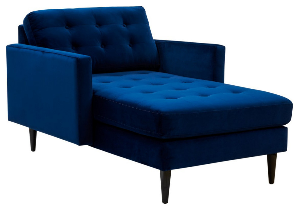 Raymond Tufted Chaise Navy   Midcentury   Indoor Chaise Lounge Chairs   by V.S.D Furniture  Houzz