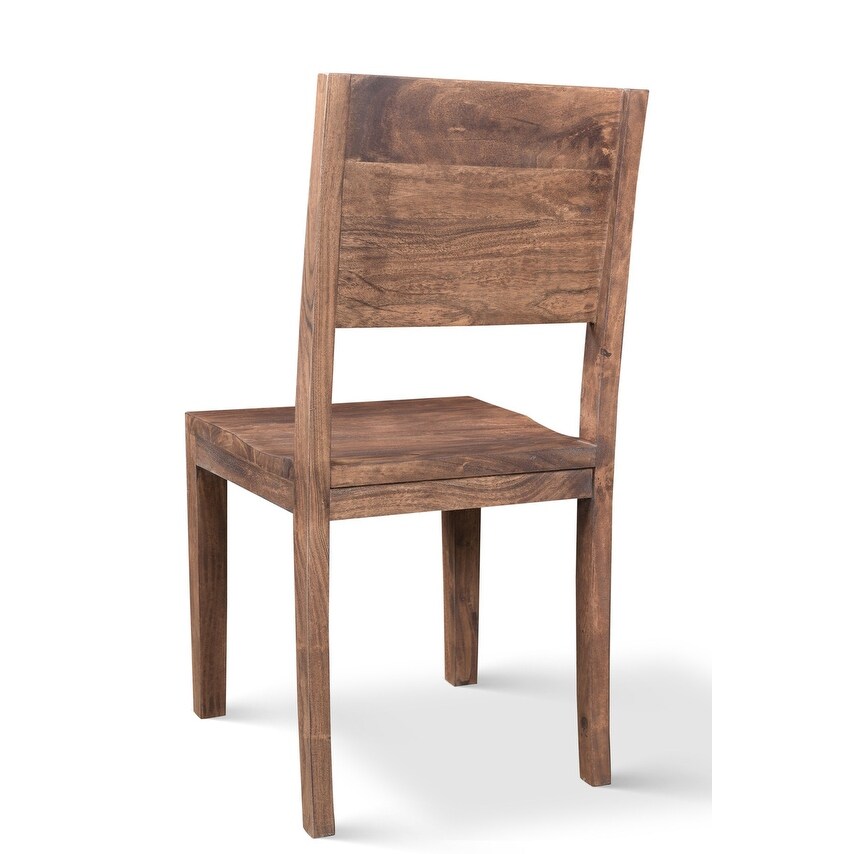 Timbergirl Handmade Simple Shessam Wood Dining Chairs  Set of 2   36\