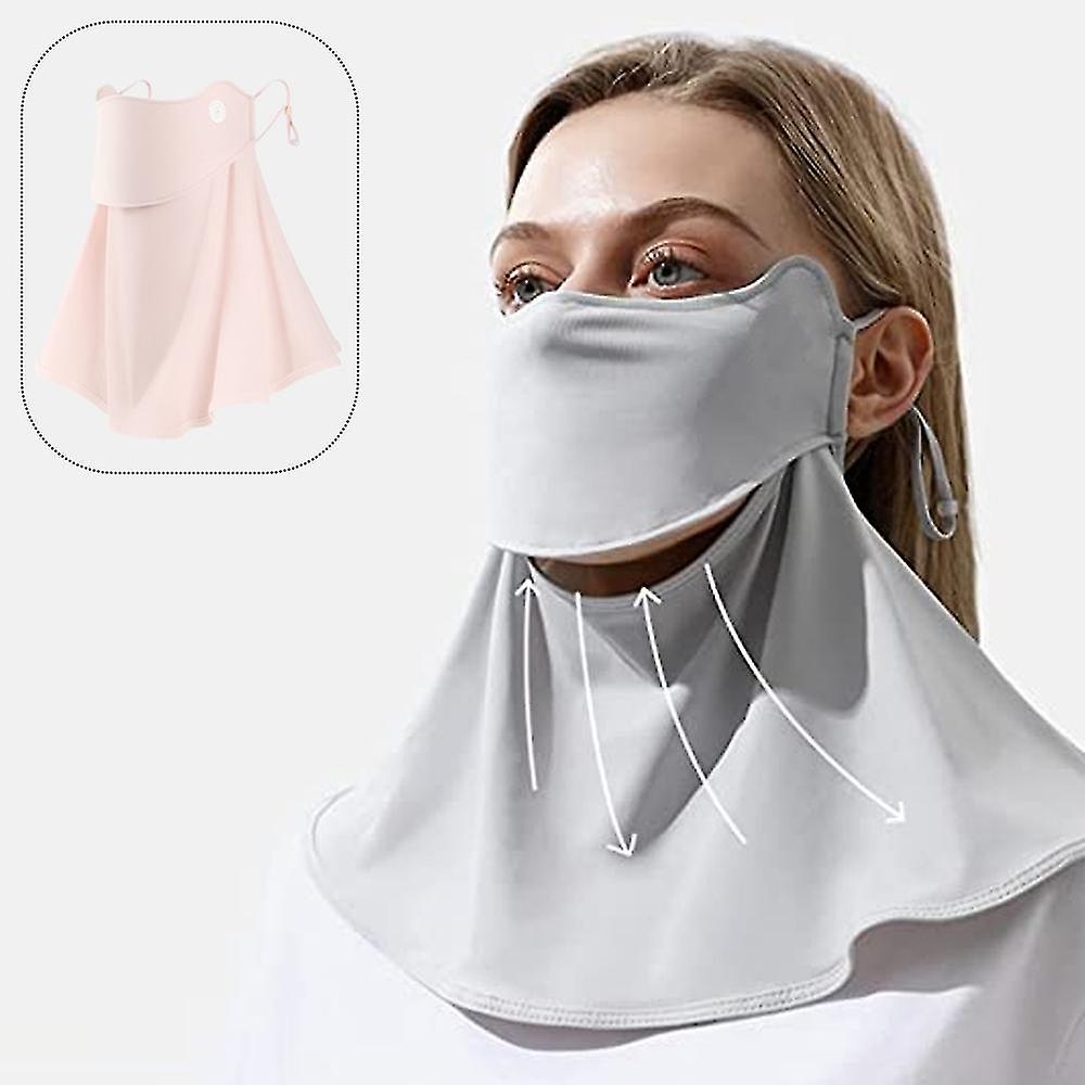 Women Sunscreen Mask With Adjustable Ear Loop Ice Silk  Scarf Face Neck Uv Protection For Summer