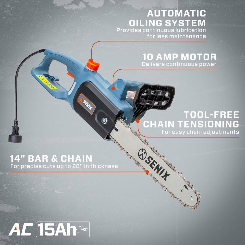 Senix 14 in. 10 Amp Electric Corded Chainsaw CSE10-L