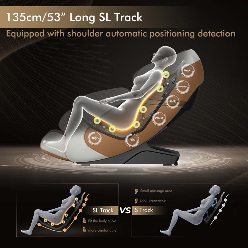 3D SL Track Zero Gravity Massage Chair Full Body Massage Recliner with AI Voice Control