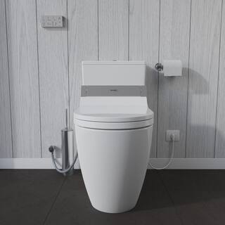 Duravit 1-Piece 0.92 GPF Dual Flush Elongated Toilet in White Seat Not Included 2173012001