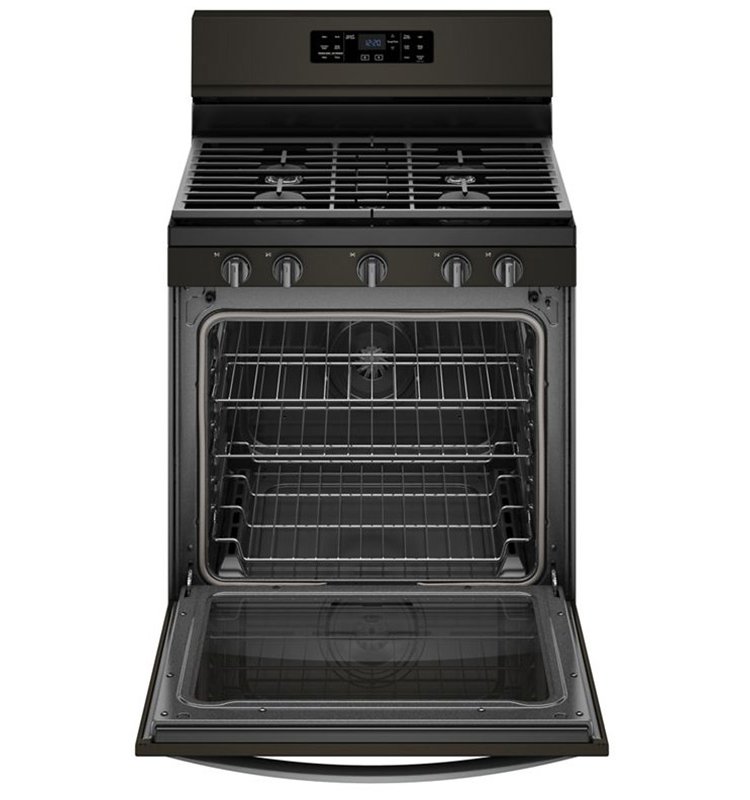 Whirlpool 5.8 Cu. Ft. Fingerprint Resistant Black Stainless Steel Freestanding Gas Range With Frozen Bake Technology