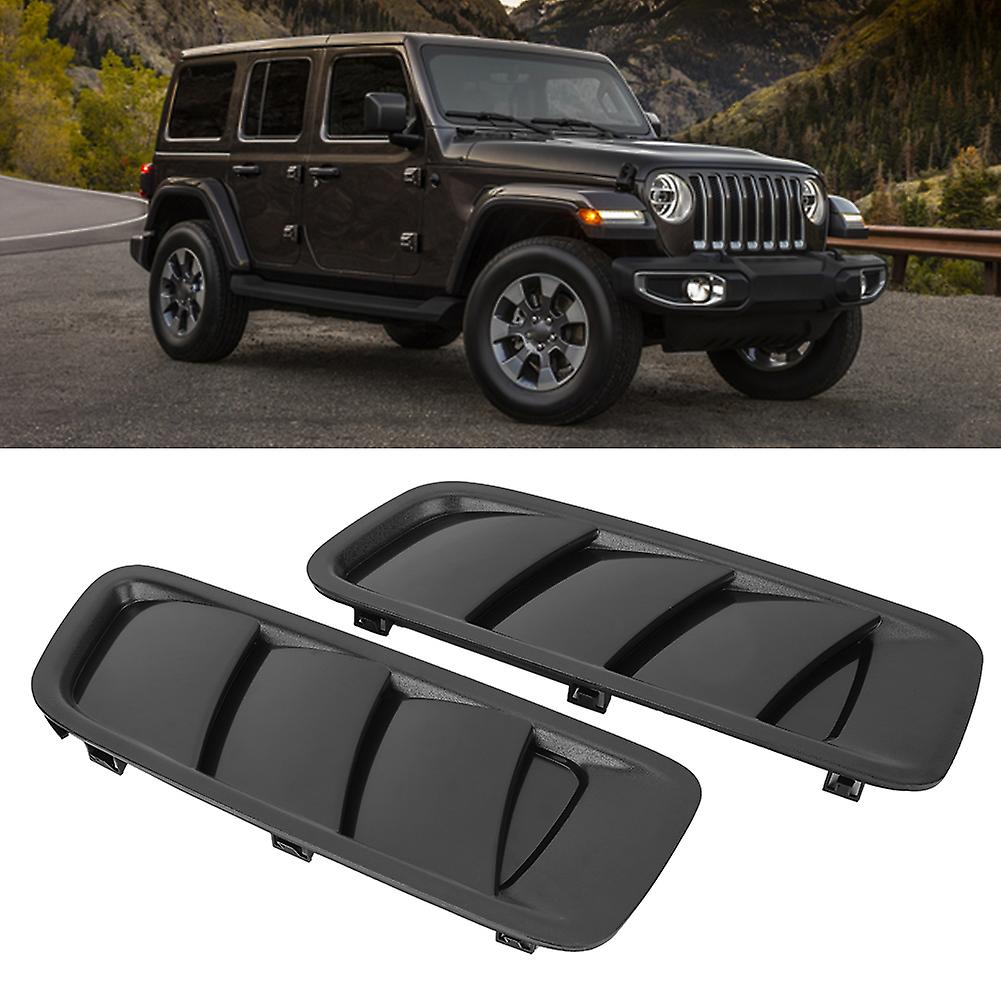 2pcs Car Engine Hood Air Outlet Vent Cover Trim Fit For Jeep Wrangler Jl 2018-2019