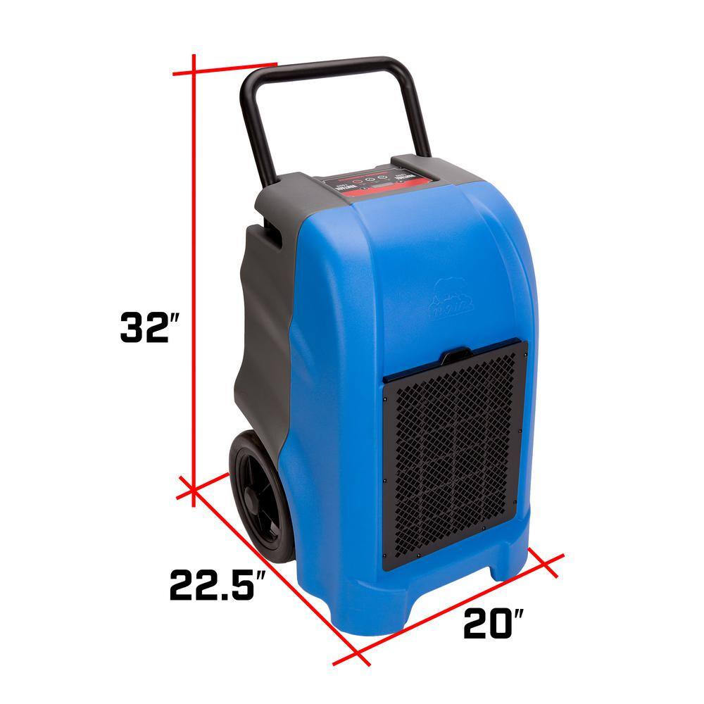 B-Air 150-Pint Commercial Dehumidifier Water Damage Restoration Mold Remediation in Blue BA-VG-1500-BL